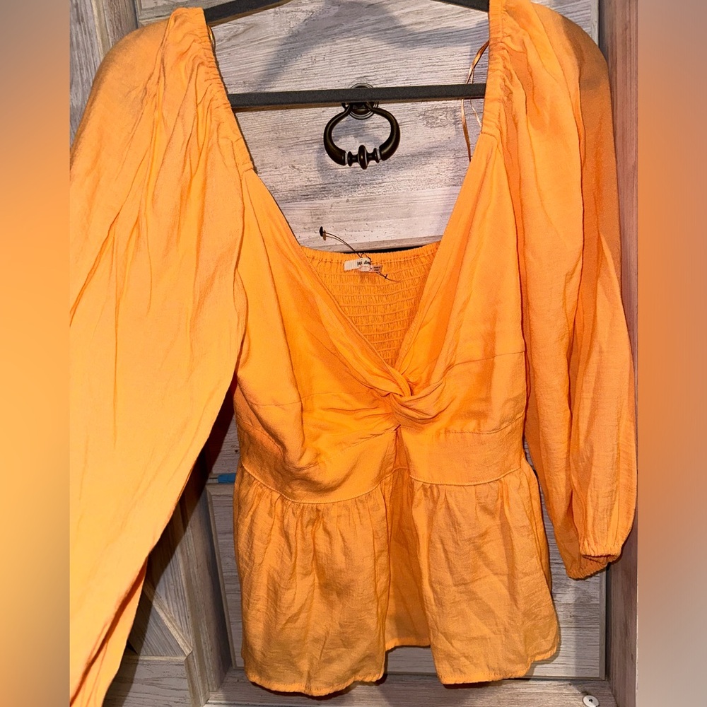 Peachy Orange long sleeve blouse